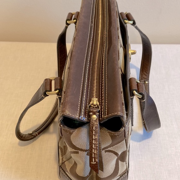 Coach Signature Striped Medium Carryall Handbag, Style #11620 - Picture 7 of 14